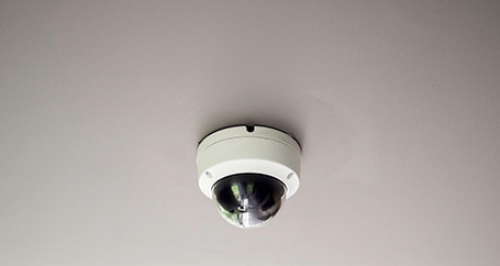 CCTV security camera installed in an office building