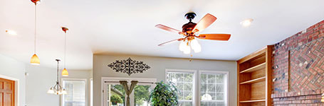 Indoor ceiling fan in living room
